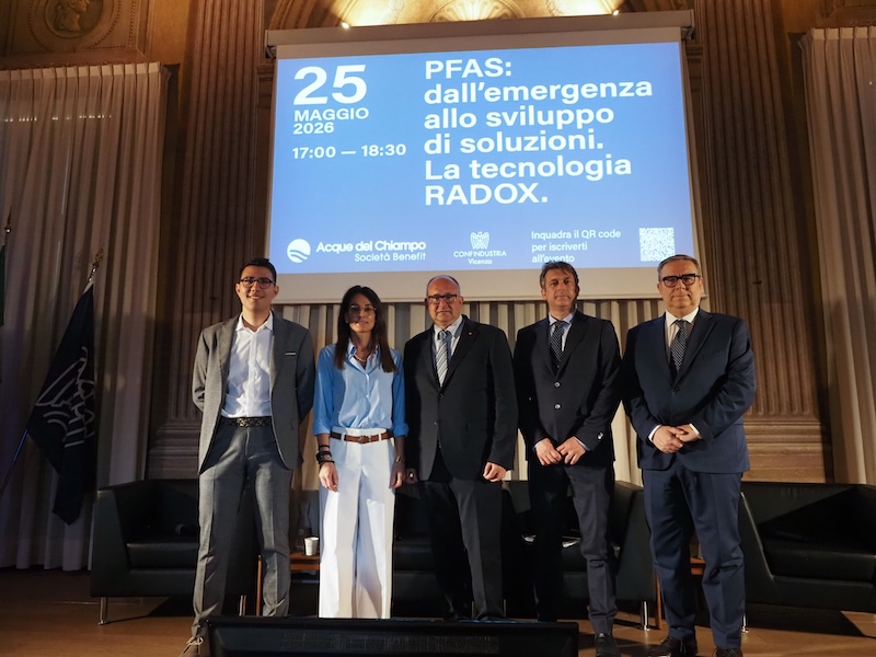 Acque del Chiampo | PFAS, grande partecipazione al convegno di Acque del Chiampo con Confindustria Vicenza sulla tecnologia RADOX: “Ora l’obiettivo è portare la ricerca a livello industriale