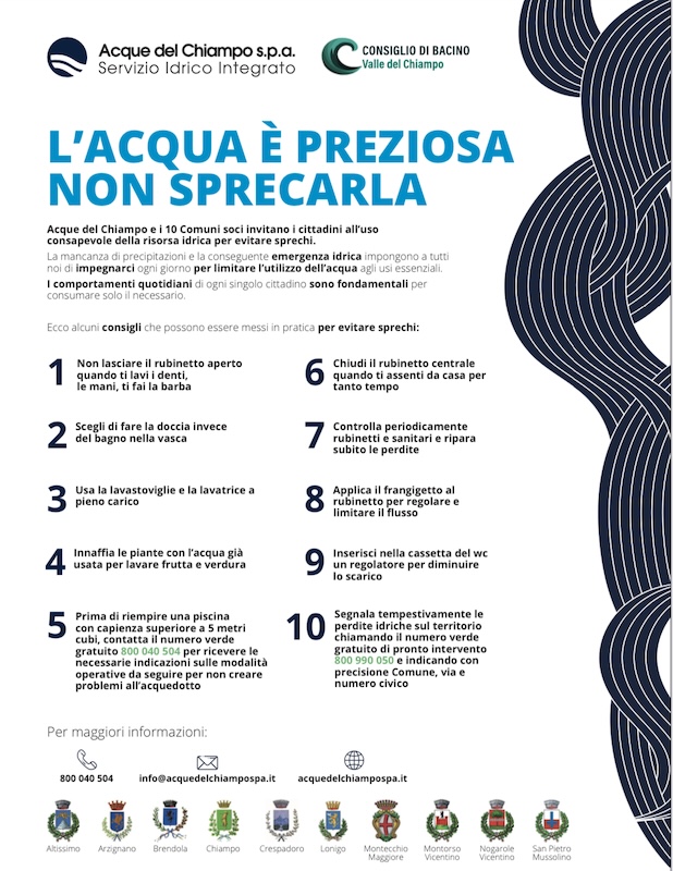 Acque del Chiampo | La campagna di Acque del Chiampo per il risparmio idrico: dieci semplici consigli da seguire per non sprecare l'acqua